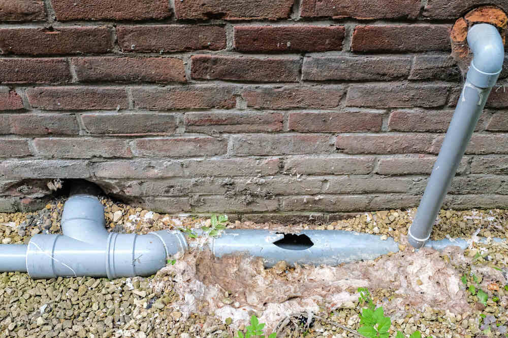 damaged sewer line