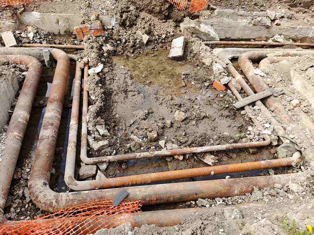 old damaged pipes